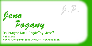 jeno pogany business card